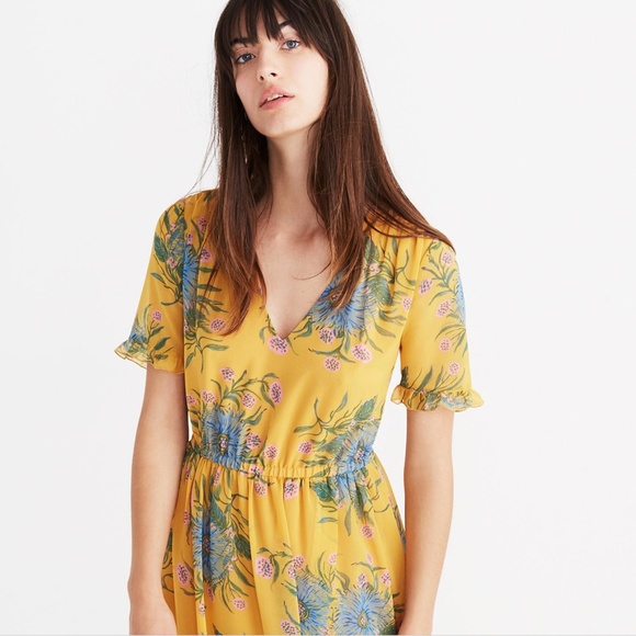 Madewell Dresses & Skirts - Madewell Dress in Painted Blooms - Gold/Yellow